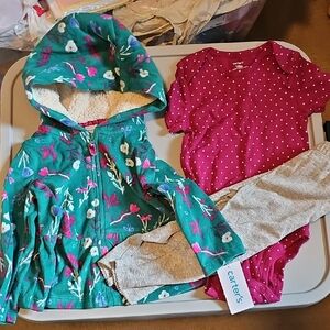 CARTERS BABY GIRL  NWT 3 PIECE  SET SIZE 18M